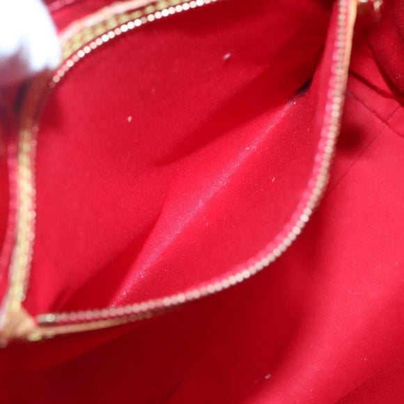 LOUIS VUITTON Monogram Vernis Reade MM Hand Bag Red Rouge M91086 LV Auth 122621