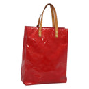 LOUIS VUITTON Monogram Vernis Reade MM Hand Bag Red Rouge M91086 LV Auth 122621-1