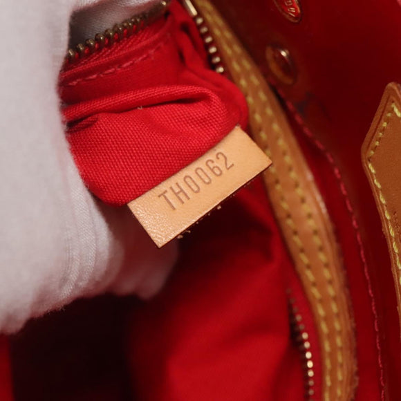 LOUIS VUITTON Monogram Vernis Reade MM Hand Bag Red Rouge M91086 LV Auth 122621