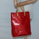 LOUIS VUITTON Monogram Vernis Reade MM Hand Bag Red Rouge M91086 LV Auth 122621-21