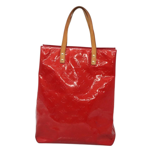 LOUIS VUITTON Monogram Vernis Reade MM Hand Bag Red Rouge M91086 LV Auth 122621