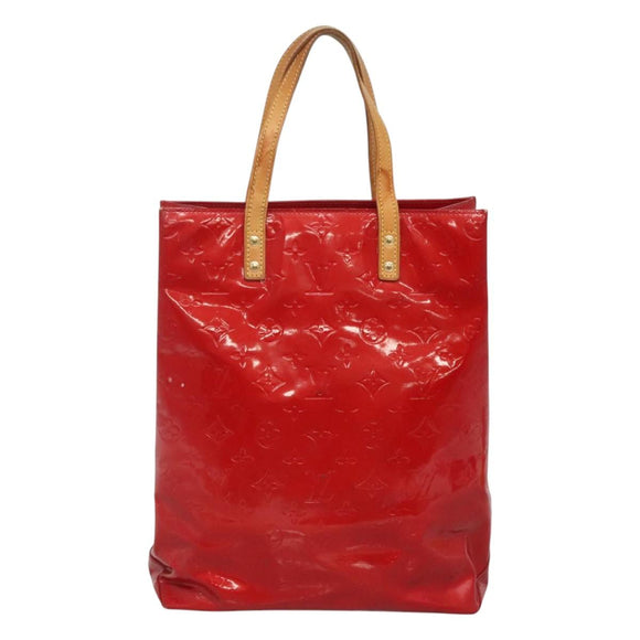 LOUIS VUITTON Monogram Vernis Reade MM Hand Bag Red Rouge M91086 LV Auth 122621