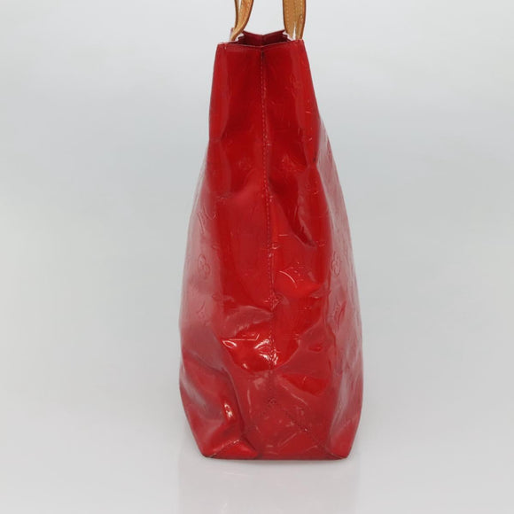 LOUIS VUITTON Monogram Vernis Reade MM Hand Bag Red Rouge M91086 LV Auth 122621