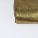 Salvatore Ferragamo Gancini Shoulder Bag Leather Gold Auth 122662-15