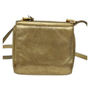 Salvatore Ferragamo Gancini Shoulder Bag Leather Gold Auth 122662-2