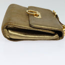 Salvatore Ferragamo Gancini Shoulder Bag Leather Gold Auth 122662-4