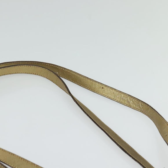 Salvatore Ferragamo Gancini Shoulder Bag Leather Gold Auth 122662