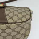GUCCI GG Supreme Web Sherry Line Bag PVC Brown Gold 89 02 032 Auth 122664-14