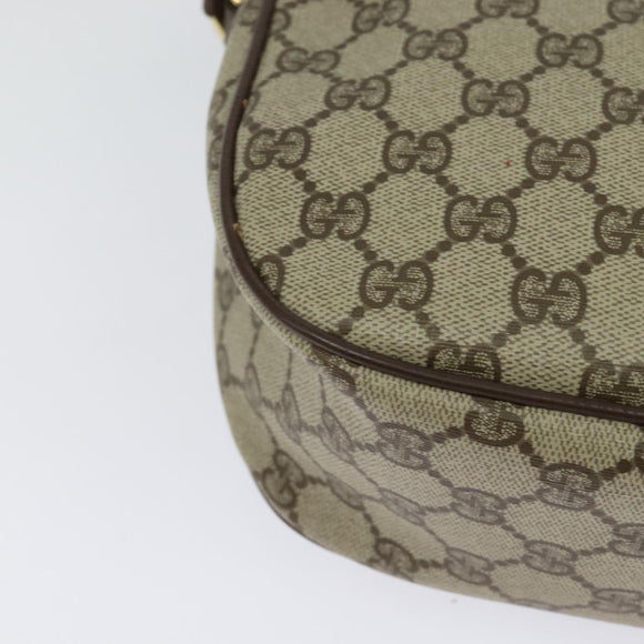 GUCCI GG Supreme Web Sherry Line Bag PVC Brown Gold 89 02 032 Auth 122664