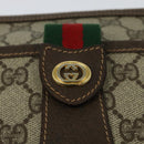 GUCCI GG Supreme Web Sherry Line Bag PVC Brown Gold 89 02 032 Auth 122664-17