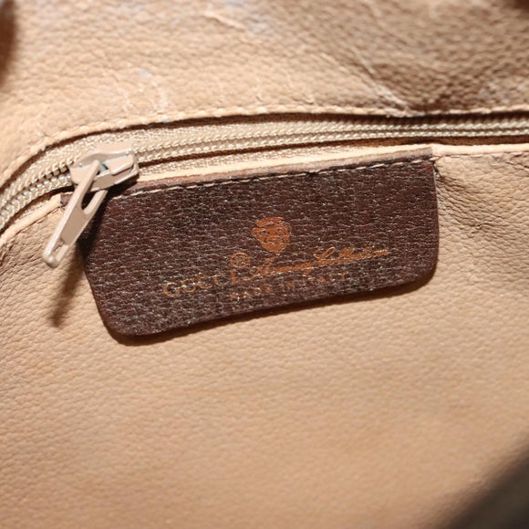 GUCCI GG Supreme Web Sherry Line Bag PVC Brown Gold 89 02 032 Auth 122664