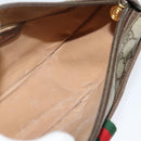 GUCCI GG Supreme Web Sherry Line Bag PVC Brown Gold 89 02 032 Auth 122664-19