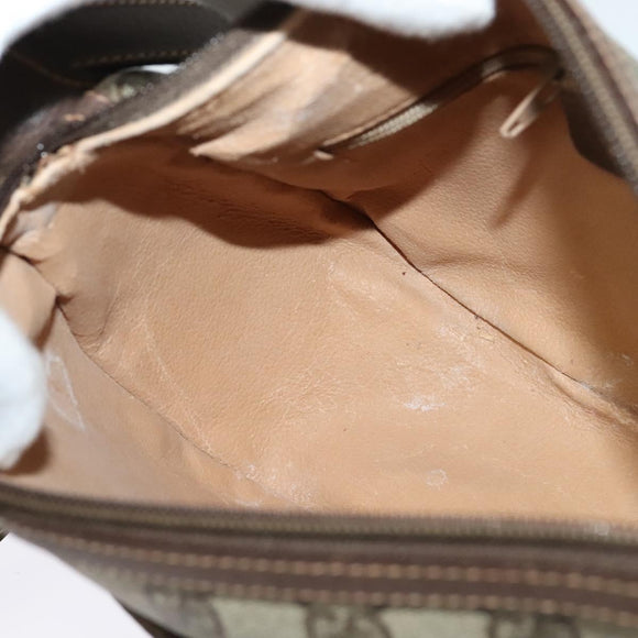 GUCCI GG Supreme Web Sherry Line Bag PVC Brown Gold 89 02 032 Auth 122664