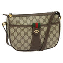 GUCCI GG Supreme Web Sherry Line Bag PVC Brown Gold 89 02 032 Auth 122664-1