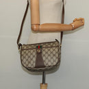 GUCCI GG Supreme Web Sherry Line Bag PVC Brown Gold 89 02 032 Auth 122664-22