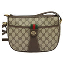 GUCCI GG Supreme Web Sherry Line Bag PVC Brown Gold 89 02 032 Auth 122664-13