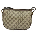 GUCCI GG Supreme Web Sherry Line Bag PVC Brown Gold 89 02 032 Auth 122664-2