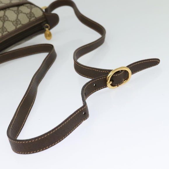 GUCCI GG Supreme Web Sherry Line Tas PVC Bruin Goud 89 02 032 Auth 122664