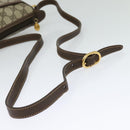 GUCCI GG Supreme Web Sherry Line Bag PVC Brown Gold 89 02 032 Auth 122664-7