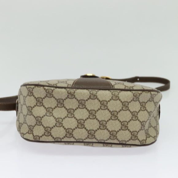 GUCCI GG Supreme Web Sherry Line Bag PVC Brown Gold 89 02 032 Auth 122664