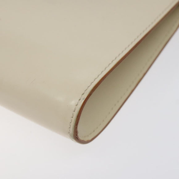 Salvatore Ferragamo Gancini Shoulder Bag Leather Ivory Gold Auth 122679