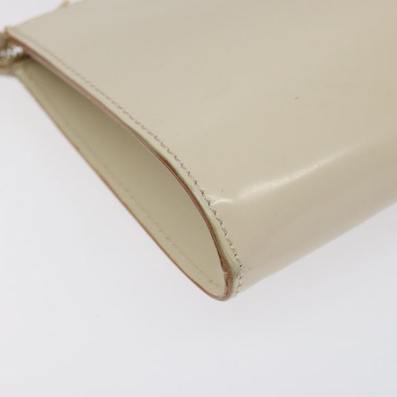 Salvatore Ferragamo Gancini Shoulder Bag Leather Ivory Gold Auth 122679