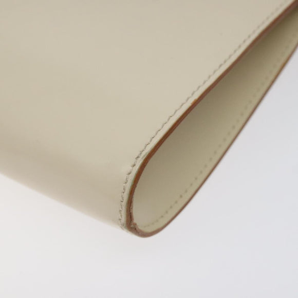 Salvatore Ferragamo Gancini Shoulder Bag Leather Ivory Gold Auth 122679