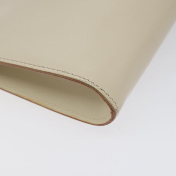 Salvatore Ferragamo Gancini Shoulder Bag Leather Ivory Gold Auth 122679