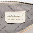 Salvatore Ferragamo Gancini Shoulder Bag Leather Ivory Gold Auth 122679-17