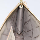 Salvatore Ferragamo Gancini Shoulder Bag Leather Ivory Gold Auth 122679-19