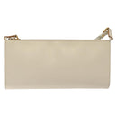 Salvatore Ferragamo Gancini Shoulder Bag Leather Ivory Gold Auth 122679-2