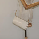 Salvatore Ferragamo Gancini Shoulder Bag Leather Ivory Gold Auth 122679-21