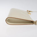 Salvatore Ferragamo Gancini Shoulder Bag Leather Ivory Gold Auth 122679-3