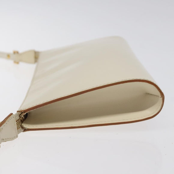 Salvatore Ferragamo Gancini Shoulder Bag Leather Ivory Gold Auth 122679
