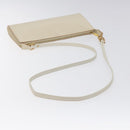 Salvatore Ferragamo Gancini Shoulder Bag Leather Ivory Gold Auth 122679-7