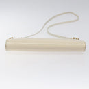 Salvatore Ferragamo Gancini Shoulder Bag Leather Ivory Gold Auth 122679-9