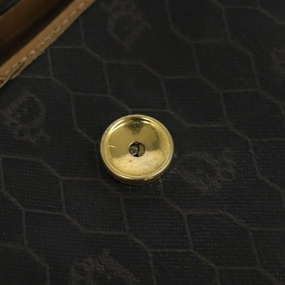 Christian Dior Honeycomb Canvas Hand Bag PVC 2way Black Gold Auth 122680