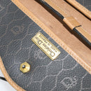 Christian Dior Honeycomb Canvas Hand Bag PVC 2way Black Gold Auth 122680-20