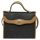 Christian Dior Honeycomb Canvas Hand Bag PVC 2way Black Gold Auth 122680-13