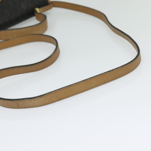 Christian Dior Honeycomb Canvas Hand Bag PVC 2way Black Gold Auth 122680