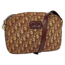 Christian Dior Trotter Canvas Shoulder Bag Red Gold Auth 122681-1