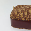 Christian Dior Trotter Canvas Shoulder Bag Red Gold Auth 122681-9