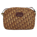 Christian Dior Trotter Canvas Shoulder Bag Red Gold Auth 122681-13