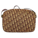 Christian Dior Trotter Canvas Shoulder Bag Red Gold Auth 122681-2