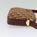 Christian Dior Trotter Canvas Shoulder Bag Red Gold Auth 122681-4
