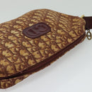 Christian Dior Trotter Canvas Shoulder Bag Red Gold Auth 122681-6