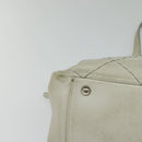 CHANEL Wild Stitch Shoulder Bag Leather Ivory Silver CC Auth 122688-9