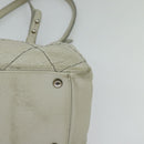 CHANEL Wild Stitch Shoulder Bag Leather Ivory Silver CC Auth 122688-14