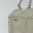 CHANEL Wild Stitch Shoulder Bag Leather Ivory Silver CC Auth 122688-15