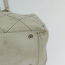 CHANEL Wild Stitch Shoulder Bag Leather Ivory Silver CC Auth 122688-16